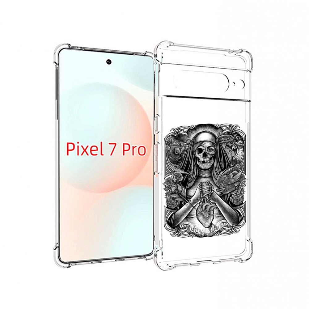 

Чехол Mypads Скелет С Сердцем Для Google Pixel 7 Pro, Прозрачный, Tocco