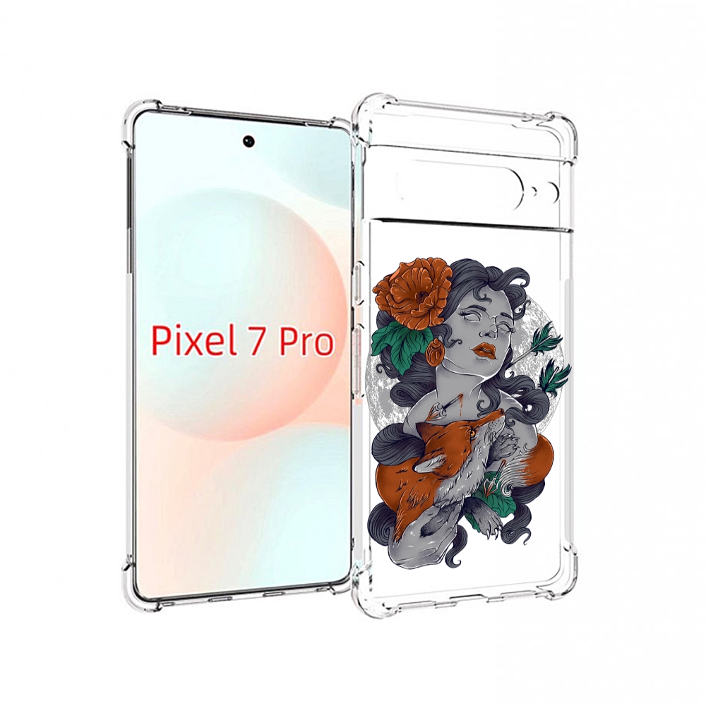 

Чехол Mypads Темная Девушка С Лисой Для Google Pixel 7 Pro, Прозрачный, Tocco