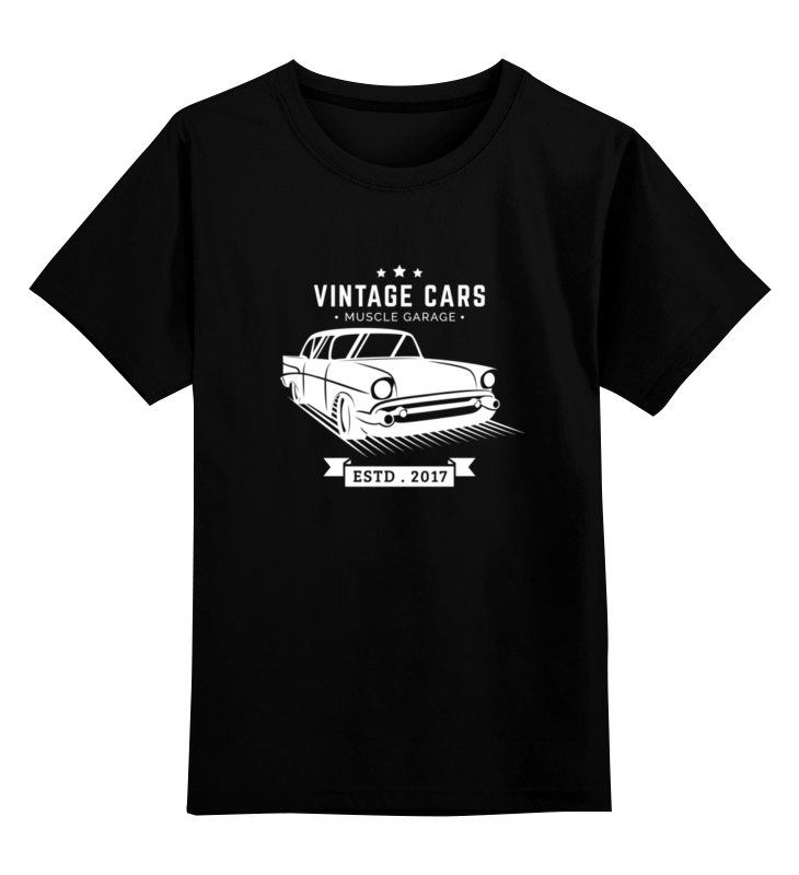 Футболка детская Printio Vintage cars цв. р. 152 черный