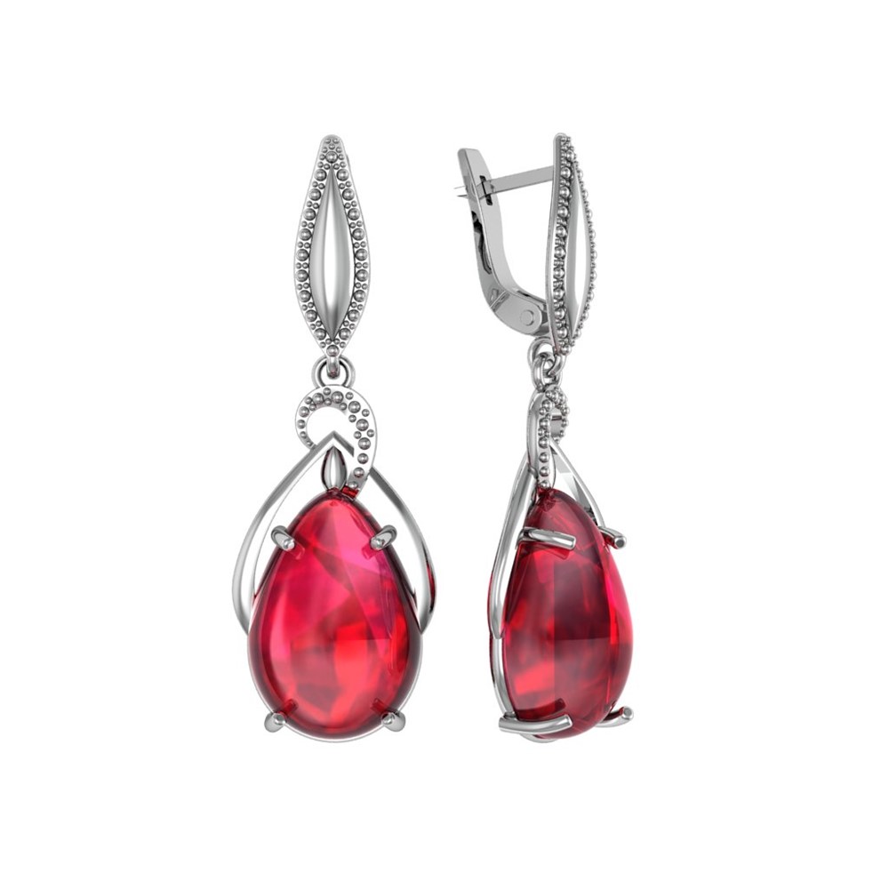 

Серьги подвески из серебра ПРИВОЛЖСКИЙ ЮВЕЛИР 361358-KD49, корунд, 361358-KD49