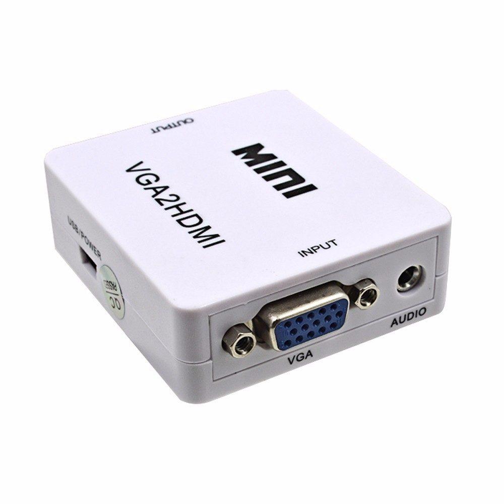 Переходник DaPrivet VGA на HDMI + аудио White