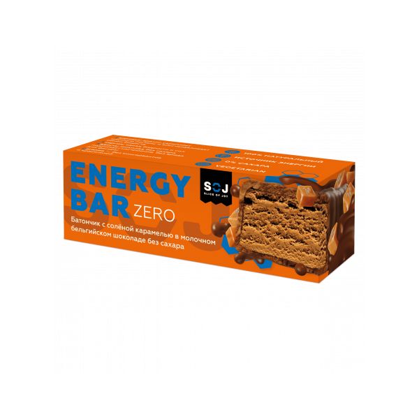 Батончик Soj Energy Bar Zero энергетический кокосовый с соленой карамелью без сахара 45 г