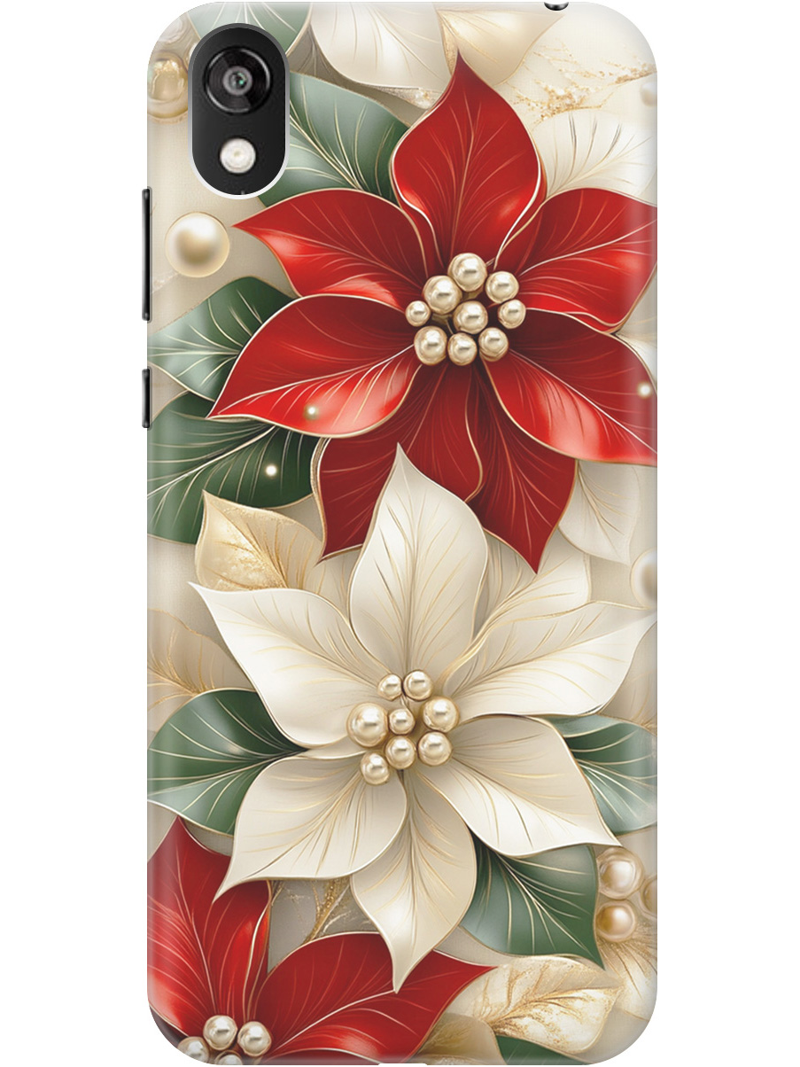 

Силиконовый чехол на Honor 8S, Huawei Y5 (2019) с принтом "Цветы и бусы", Прозрачный;бежевый;красный, 721008721