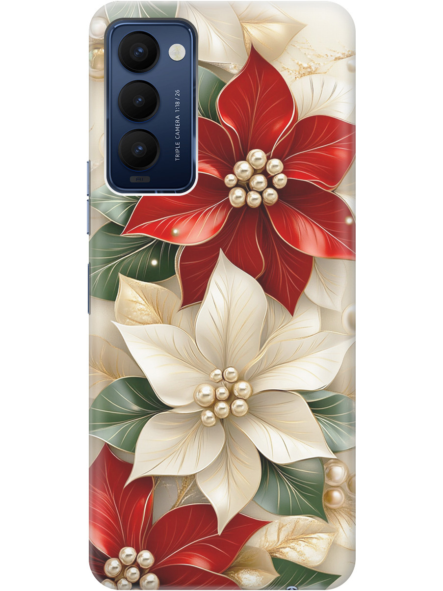 

Силиконовый чехол на Tecno Camon 18 / 18P с принтом "Цветы и бусы", Прозрачный;бежевый;красный, 741735921