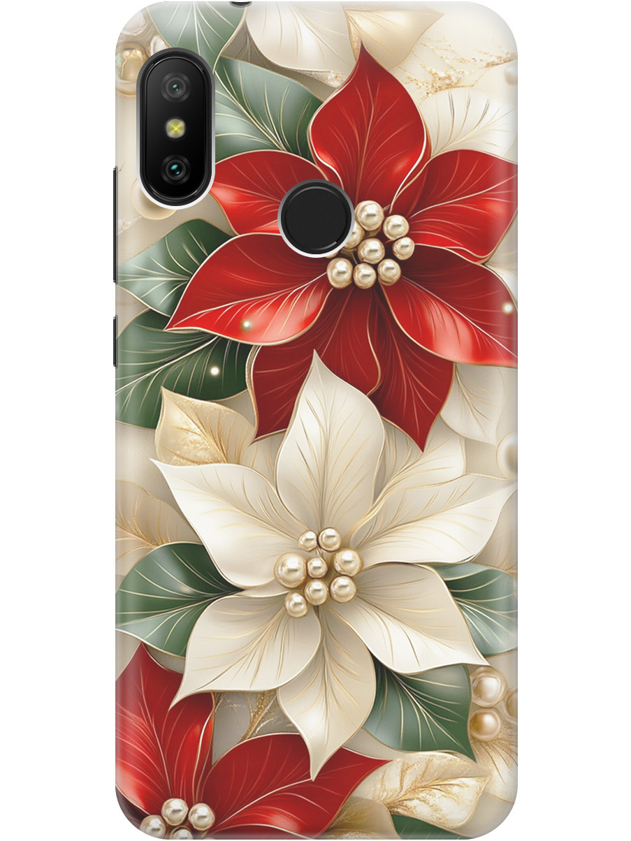 

Силиконовый чехол на Xiaomi Mi A2 Lite / Redmi 6 Pro с принтом "Цветы и бусы", Прозрачный;бежевый;красный, 718586921