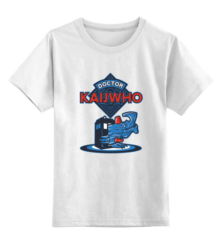 

Футболка детская Printio Doctor who x kaiju цв. белый р. 140, Doctor who x kaiju