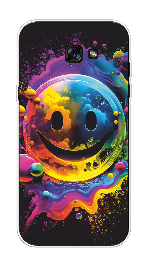 

Чехол Awog на Samsung Galaxy A7 2017 "Кислотный смайл", Фиолетовый;желтый;синий, 20950-1