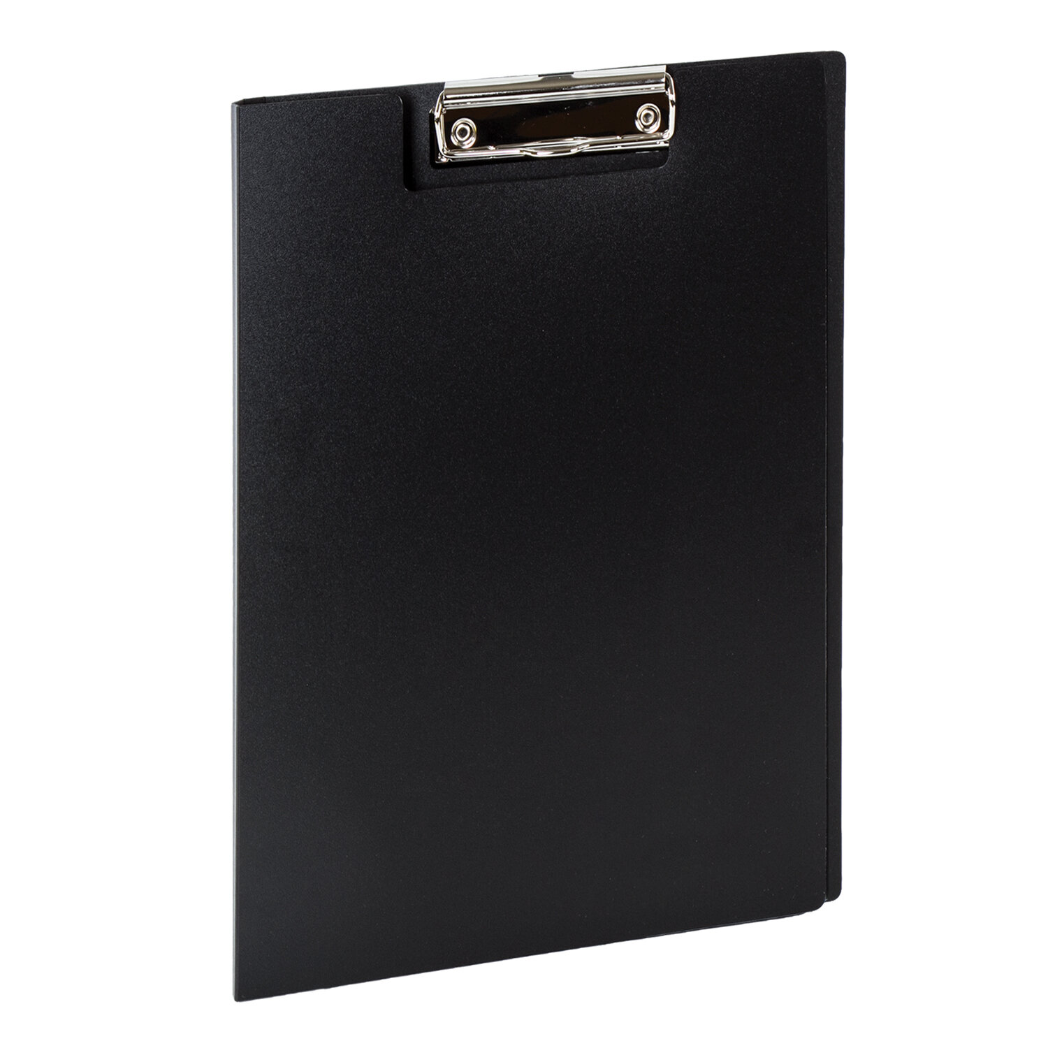 Папка-планшет STAFF, А4 310х230 мм, с прижимом и крышкой, пластик, черная, 0,5 мм, 229221
