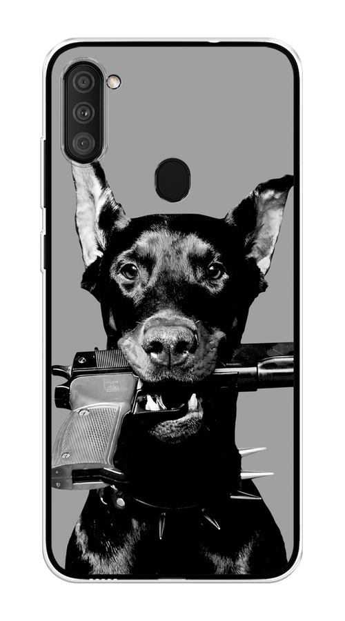 

Чехол Awog на Samsung Galaxy A11/M11 "Доберман", Серый, 2100150-1