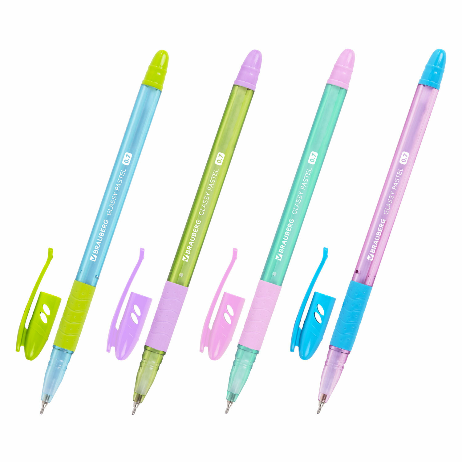 

Ручка шариковая Brauberg GLASSY PASTEL MIX синяя