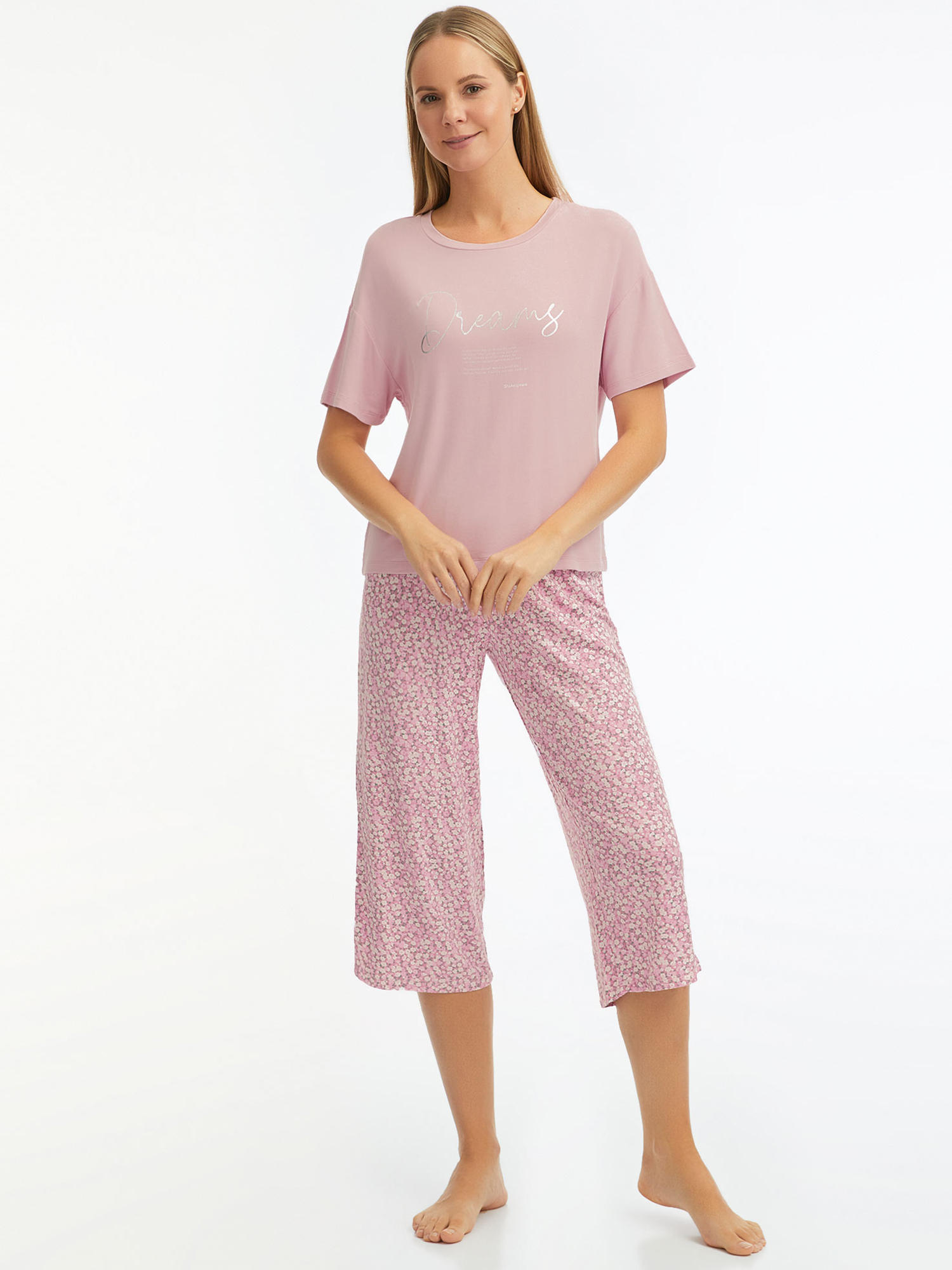 Пижама женская oodji 56002248-1 розовая XS