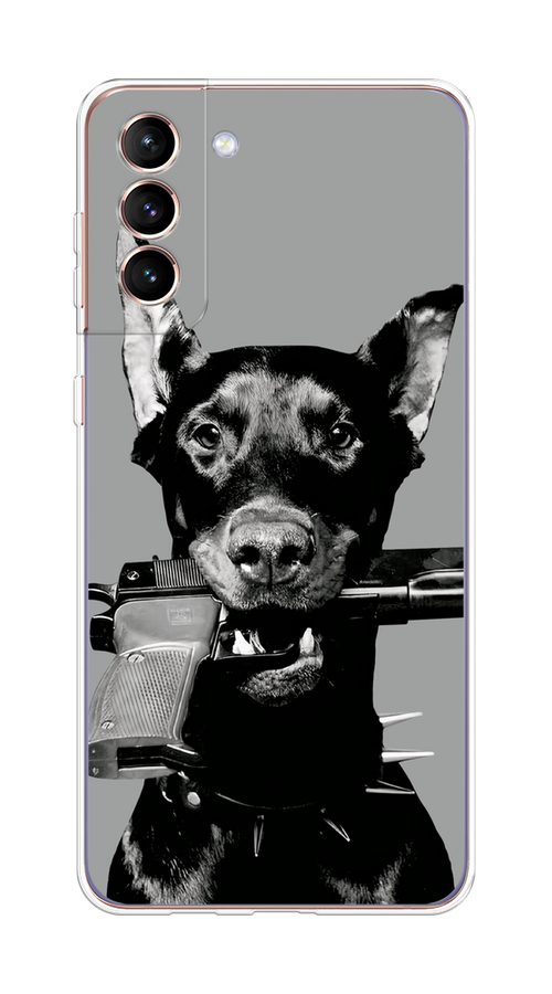 

Чехол Awog на Samsung Galaxy S21 Plus "Доберман", Серый, 2102150-1