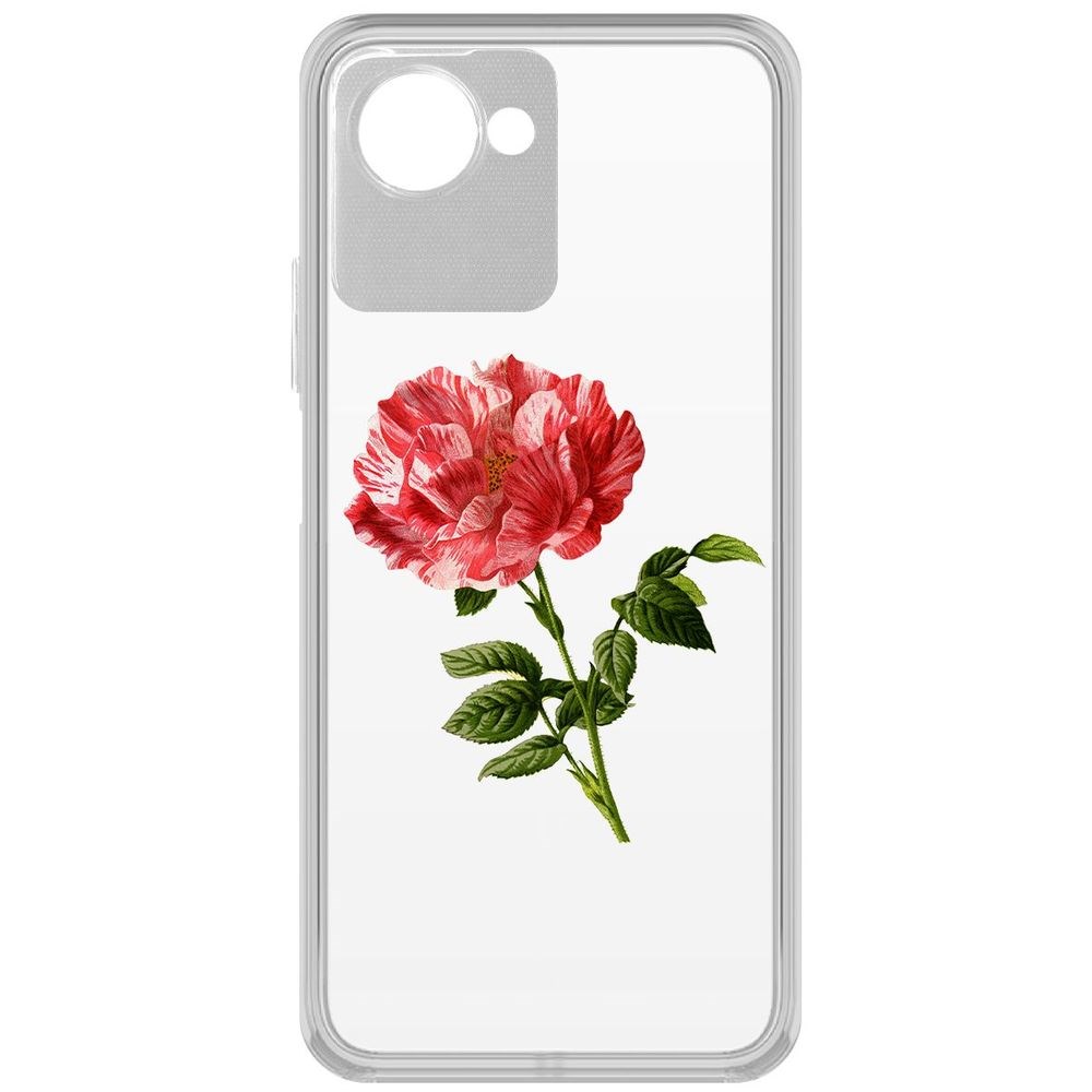 

Чехол-накладка Кейс Рисованная роза для Realme Narzo 50i Prime, Прозрачный