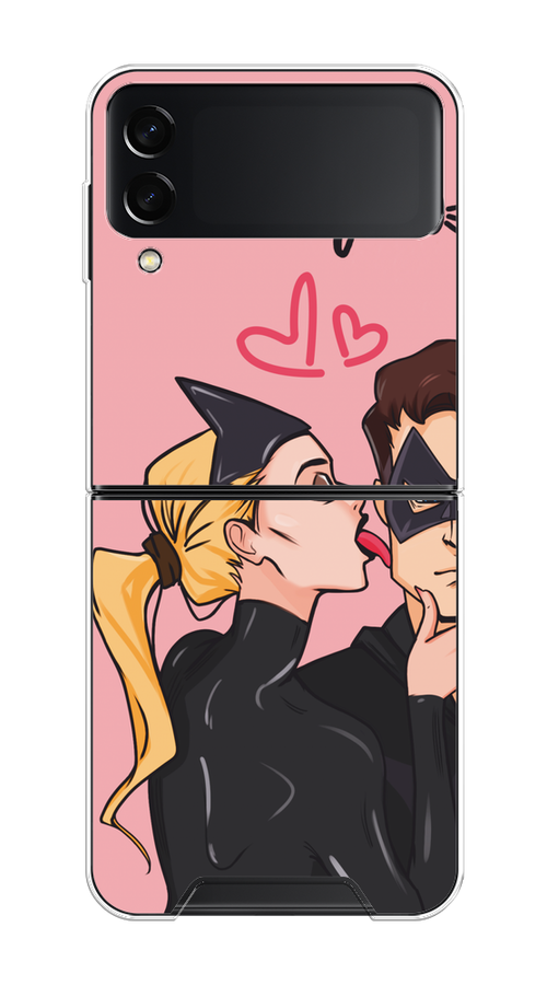 

Чехол Awog на Samsung Galaxy Z Flip 3 "Kiss of Cat Woman", Розовый;черный;бежевый, 2103750-1