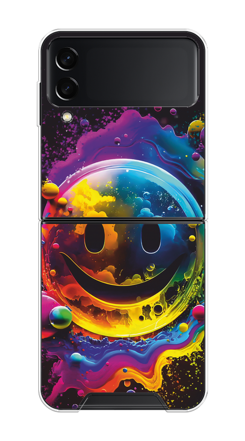 

Чехол Awog на Samsung Galaxy Z Flip 3 "Кислотный смайл", Фиолетовый;желтый;синий, 2103750-1