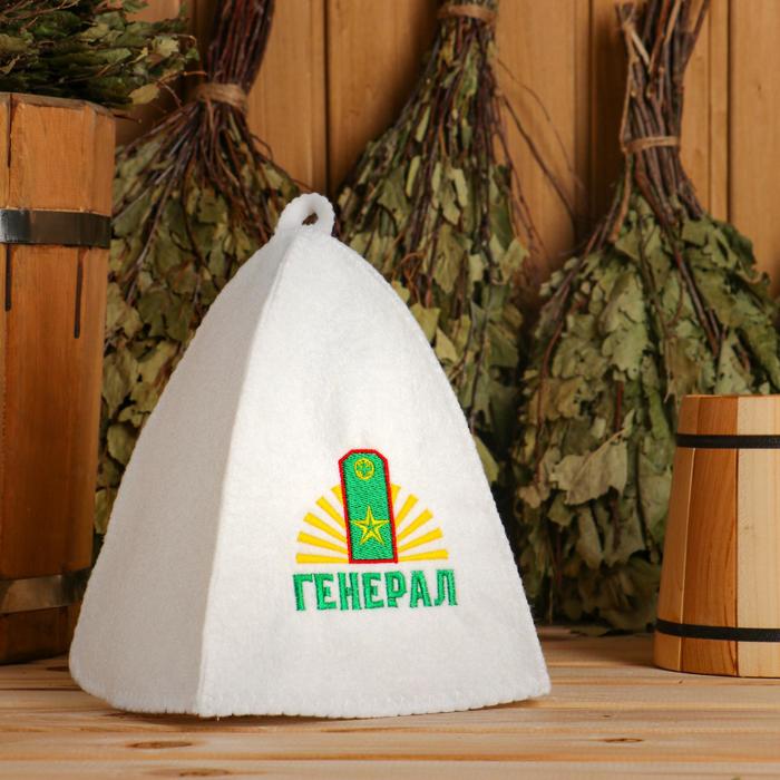 

Шапка для бани с вышивкой Генерал