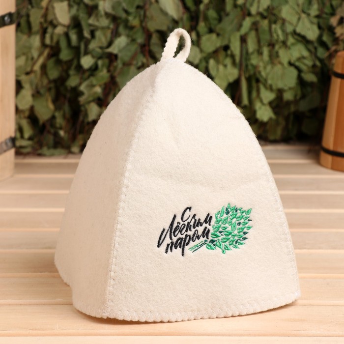 

Шапка для бани с вышивкой С легким паром, первый сорт