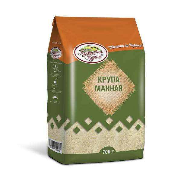 фото Крупа манная "кубанская кухня" 700гр / 1 шт.