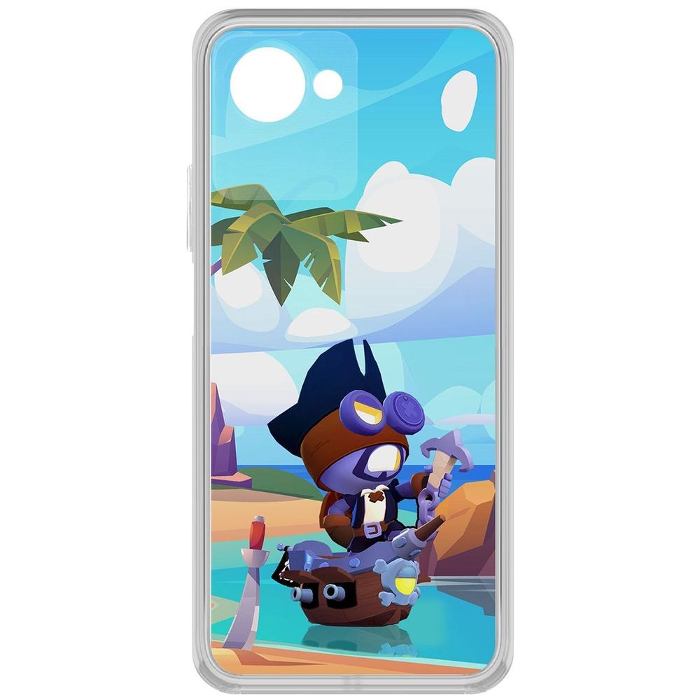 

Чехол-накладка Кейс Brawl Stars-Темный Корсар Карл для Realme Narzo 50i Prime, Прозрачный