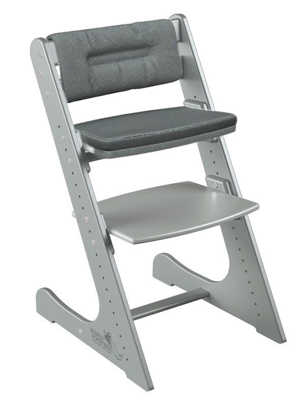 фото Растущий стул конёк горбунек комфорт с комплектом подушек, серый металлик, графит конек горбунек