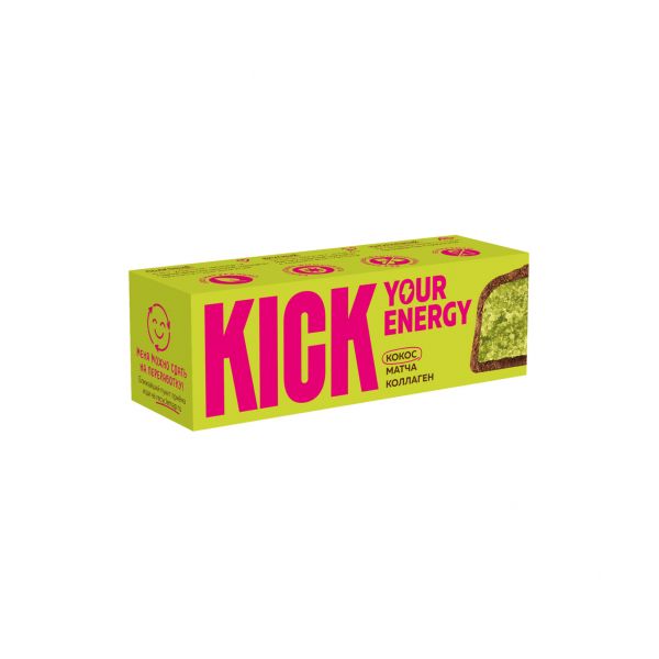 Батончик Kick Your Energy шоколадный кокос-матча-коллаген 45 г 170₽