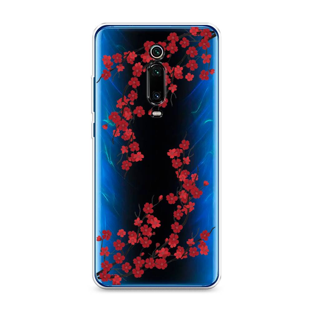 

Чехол на Xiaomi Redmi K20 "Красная сакура", Красный;черный, 35850-2