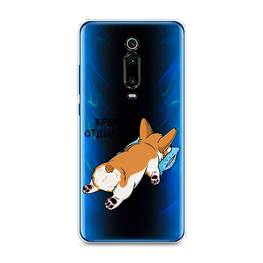 

Чехол на Xiaomi Redmi K20 "Корги отдыхает", Черный;коричневый;голубой, 35850-1