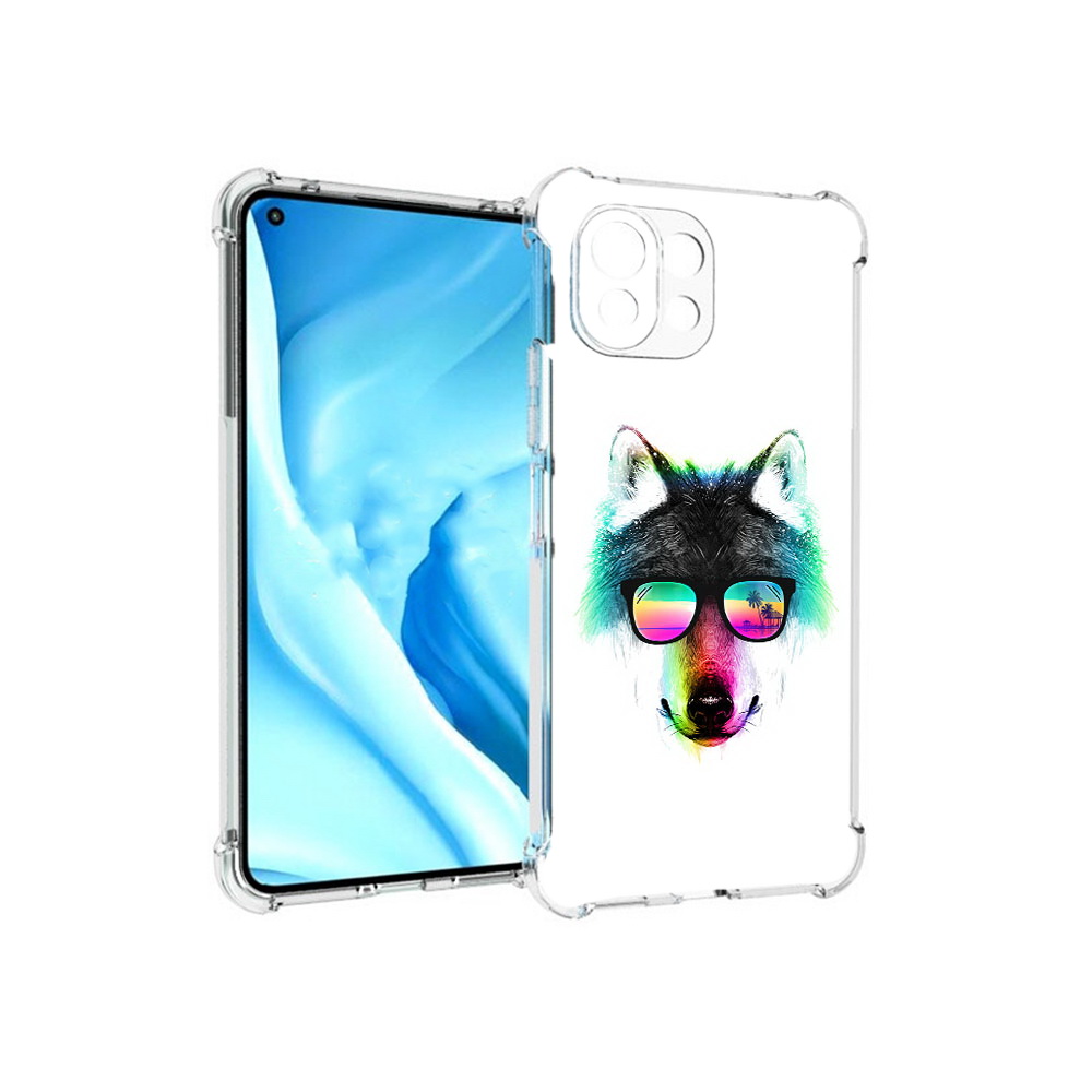 

Чехол MyPads Tocco для Xiaomi Mi 11 Lite радужный волк (PT159462.256.567), Прозрачный, Tocco