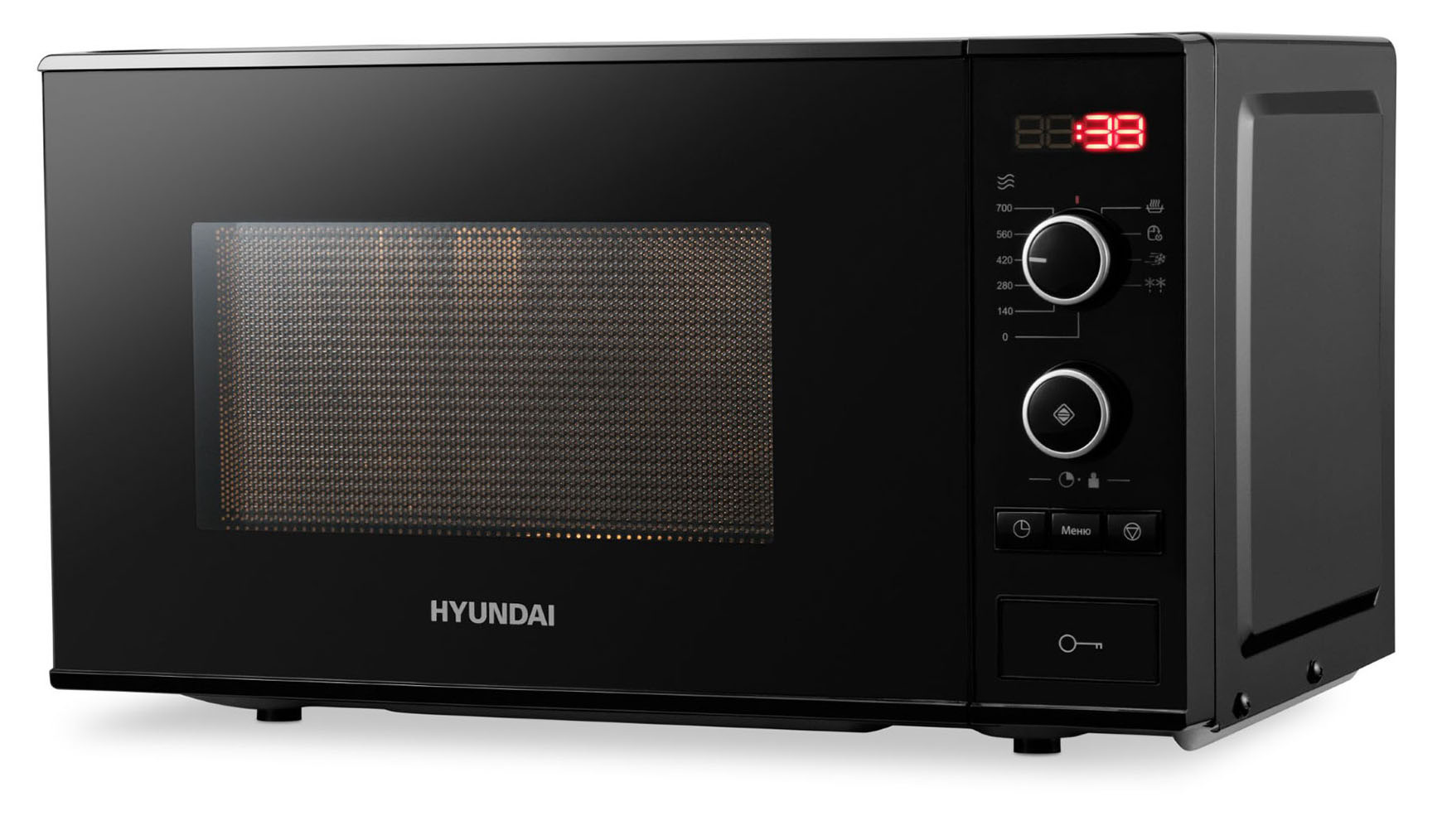 Микроволновая печь соло HYUNDAI HYM-D3032 черный микроволновая печь соло hyundai hym m2001 s