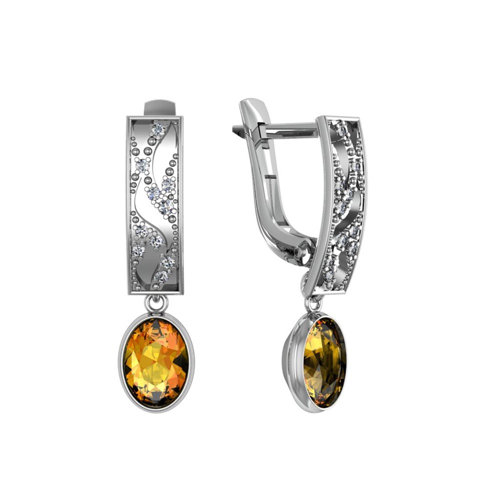 Серьги из серебра с алпанитом ПРИВОЛЖСКИЙ ЮВЕЛИР 371076-FA11FA20