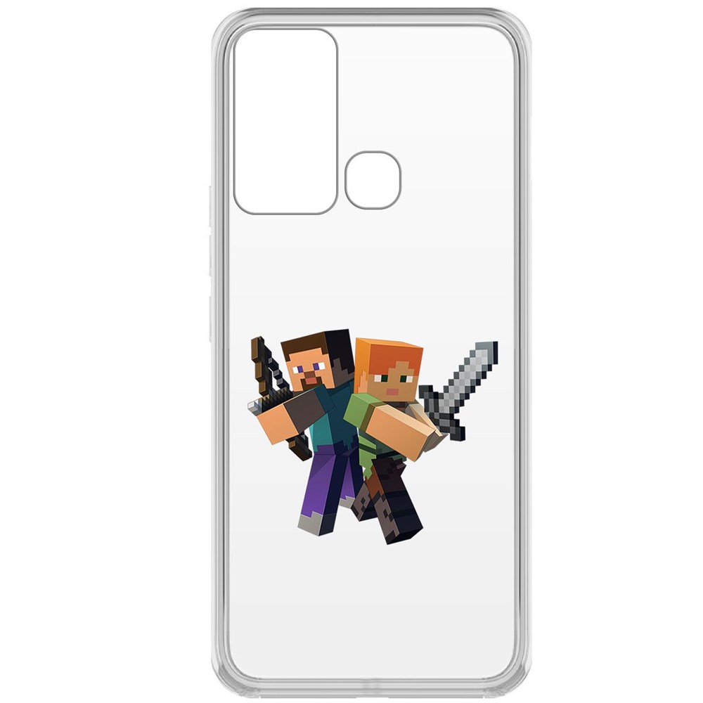 

Чехол-накладка Minecraft-Стив и Алекс для INFINIX Hot 12i, Прозрачный