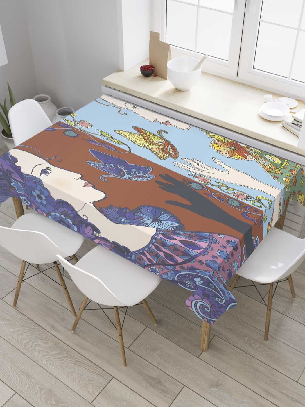 

Скатерть прямоугольная JoyArty "Две противоположности" из оксфорда, 180x145 см, Коричневый, Две противоположности