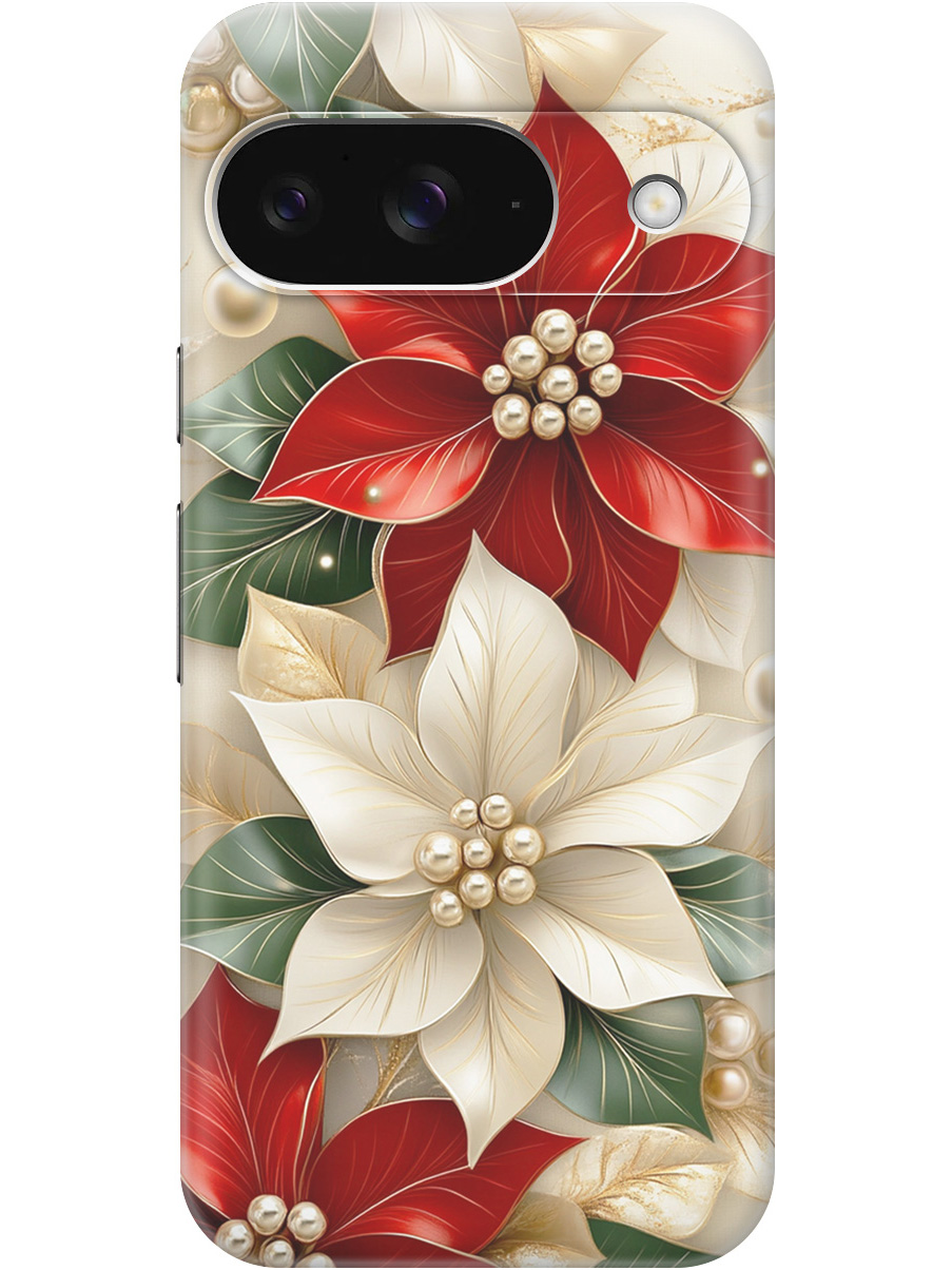 

Силиконовый чехол на Google Pixel 9 с принтом "Цветы и бусы", Прозрачный;бежевый;красный, 784809721