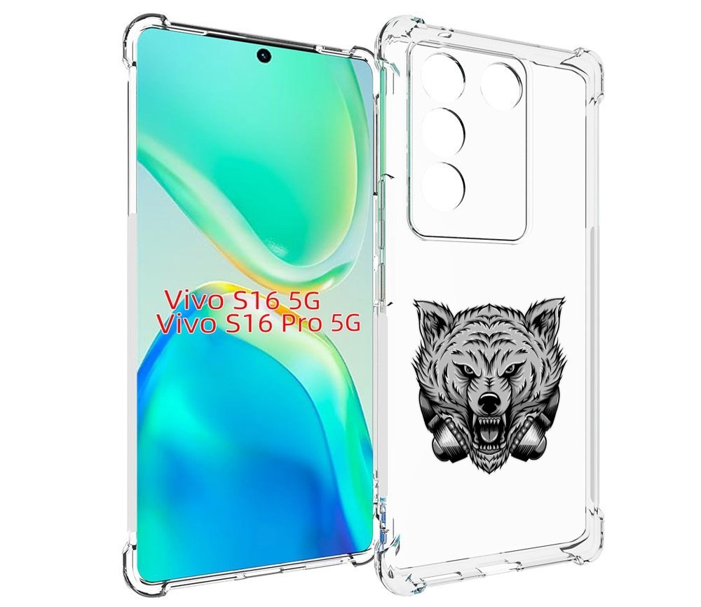 

Чехол MyPads Волк-в-наушниках мужской для Vivo S16 5G/S16 Pro 5G/V27/V27 Pro, Tocco