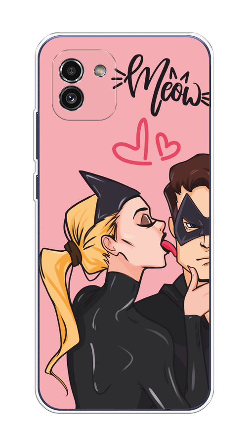 

Чехол Awog на Samsung Galaxy A03 "Kiss of Cat Woman", Розовый;черный;бежевый, 2104950-1