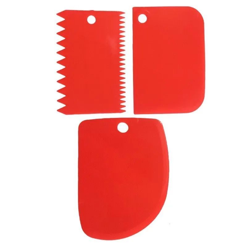 Набор кондитерских шпателей 12x8 см, 3 предмета (красный)