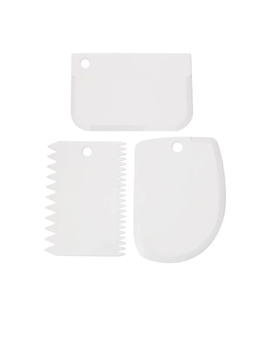 Набор кондитерских шпателей 12x8 см, 3 предмета (белый)