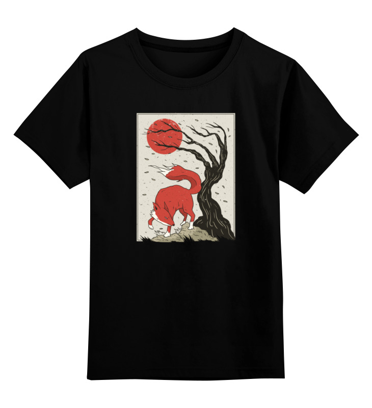 

Футболка детская Printio Fox and sun цв. черный р. 152, Fox and sun