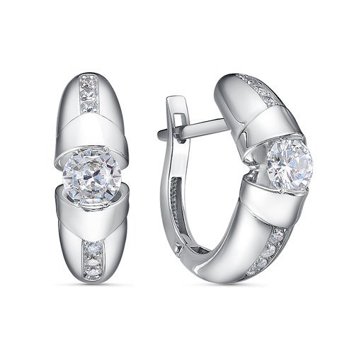 

Серьги из серебра с фианитом Del'ta с1201274, с1201274