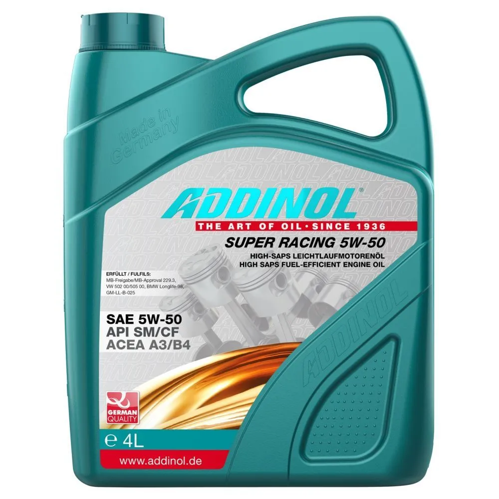 

Моторное масло ADDINOL SUPER RACING 5W-50 Синтетическое 4 л