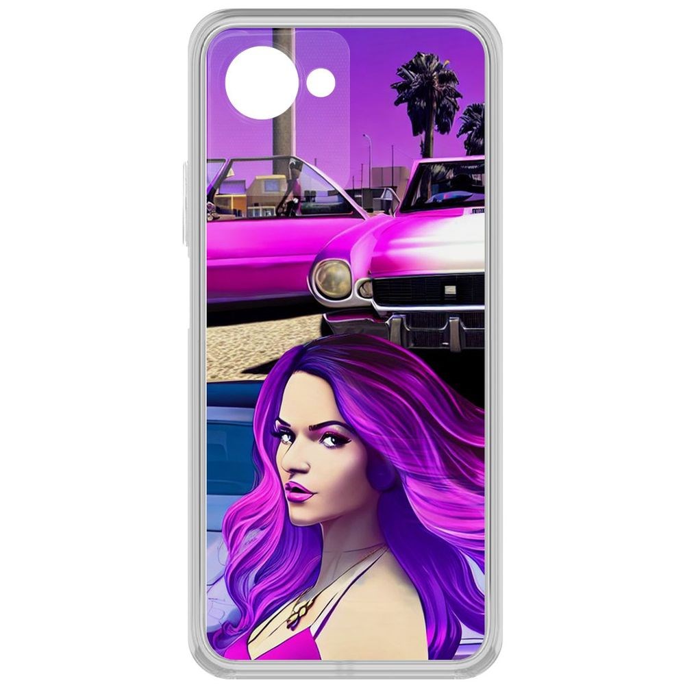 

Чехол-накладка Кейс Жизнь в розовом для Realme Narzo 50i Prime, Прозрачный