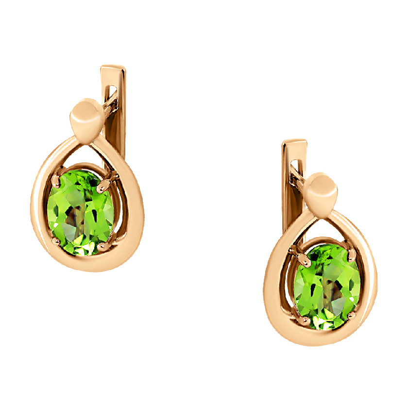

Серьги из золота с хризолитом ELEGANT GOLD 20511, 20511