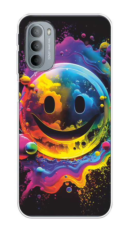 

Чехол Awog на Motorola Moto G31/G41 "Кислотный смайл", Фиолетовый;желтый;синий, 241850-1