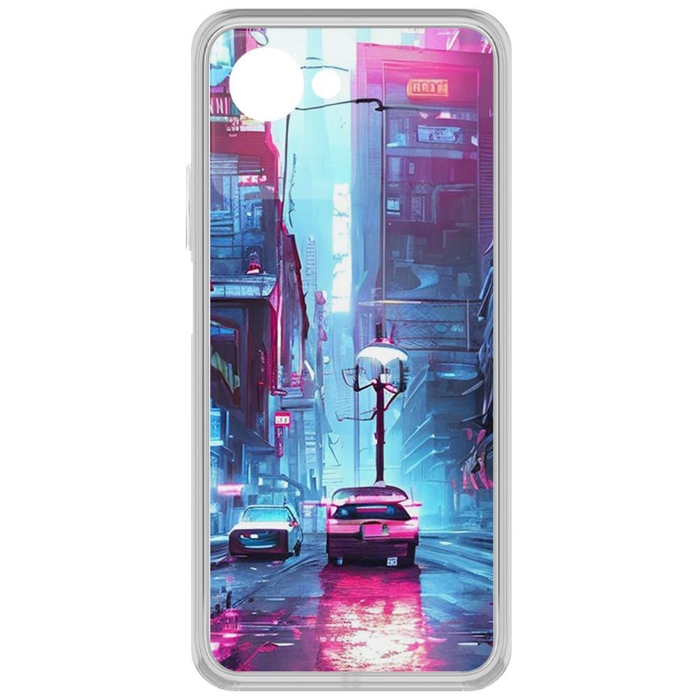 

Чехол-накладка Кейс Киберпанк Улица для Realme Narzo 50i Prime, Прозрачный