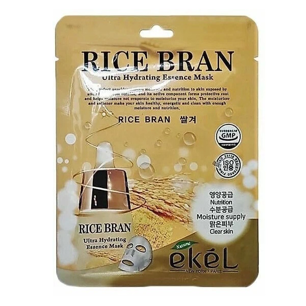 Маска для лица Ekel Rice Bran Ultra Hydrating Essence Mask с рисовыми отрубями 25 мл