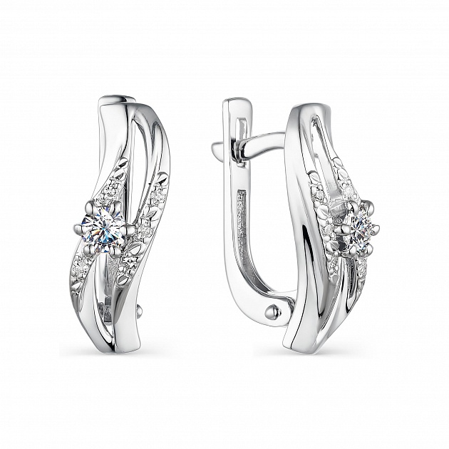 

Серьги из золота с бриллиантом АЛЬКОР 23626-200, 23626-200