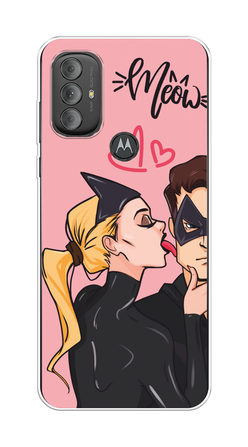 

Чехол Awog на Motorola Moto G Power 2022 "Kiss of Cat Woman", Розовый;черный;бежевый, 242850-1