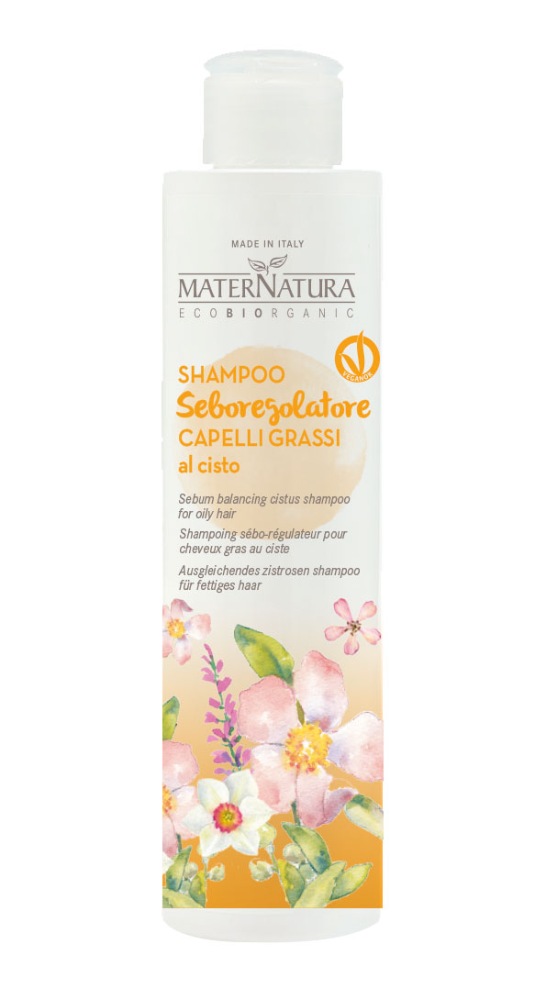 Итальянский органический шампунь MaterNatura для жирных волос, 250 мл