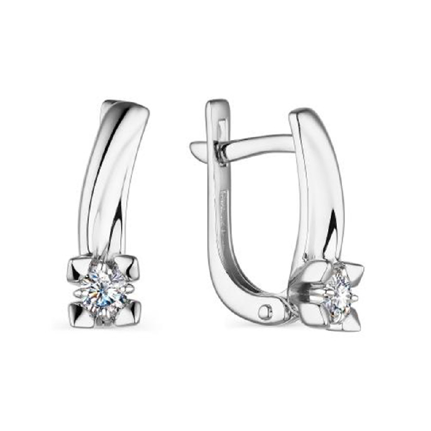 

Серьги из золота с бриллиантом АЛЬКОР 23682-200, 23682-200
