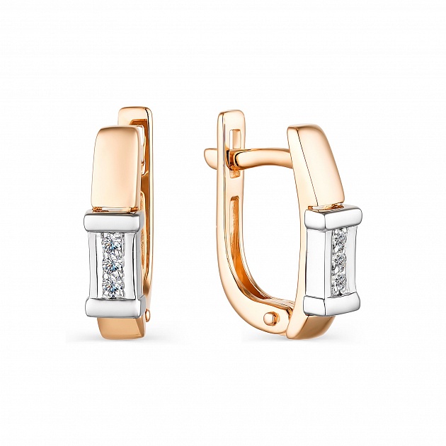 

Серьги из золота с бриллиантом АЛЬКОР 23758-100, 23758-100